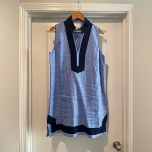 Sail to Sable Tunic Dress (35” Shoulder to Hem) XL Navy + Light Blue Color Block